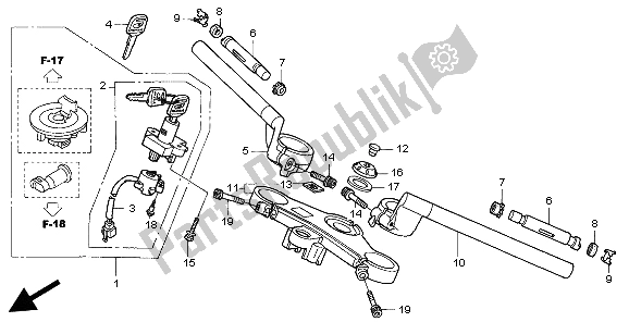 Toutes les pièces pour le Tuyau De Poignée Et Pont Supérieur du Honda CBR 1100 XX 1998