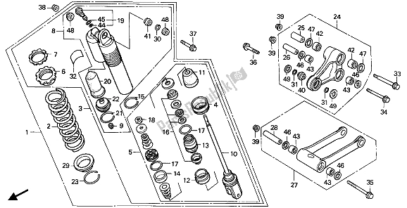 Todas las partes para Cojín Trasero de Honda CR 250R 1990