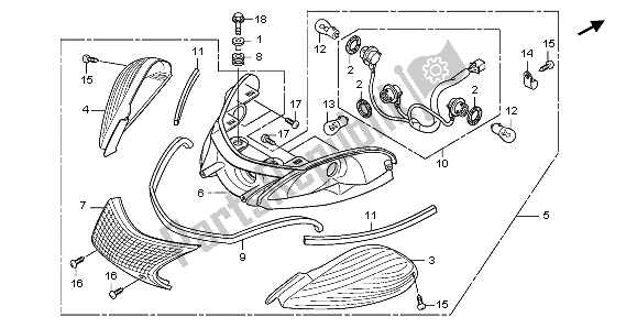 Todas las partes para Luz De Combinación Trasera de Honda SH 300A 2009