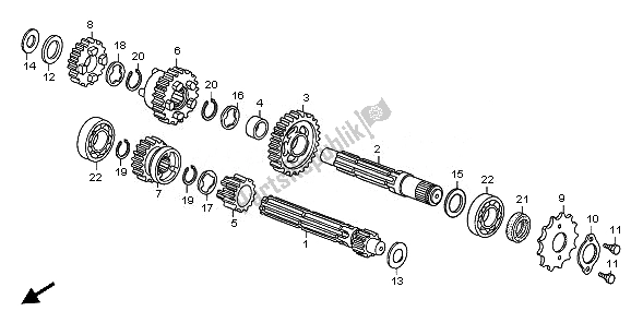 Tutte le parti per il Trasmissione del Honda CRF 70F 2010