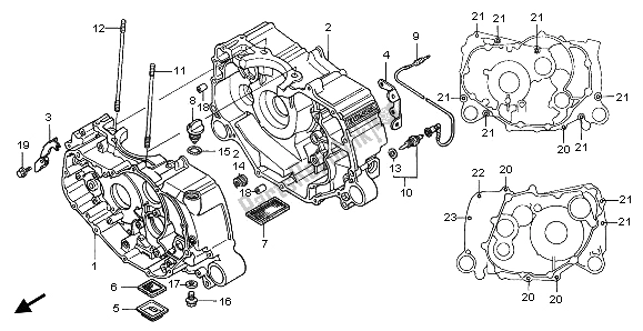 Todas las partes para Caja Del Cigüeñal de Honda TRX 350 FE Rancher 4X4 ES 2001