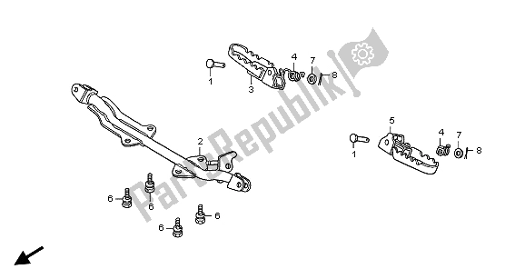 All parts for the Step of the Honda CRF 70F 2006