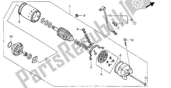 All parts for the Starting Motor of the Honda NT 650V 1999