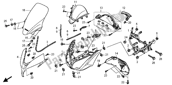 Alle onderdelen voor de Voorkant van de Honda FJS 600A 2012