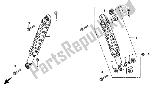 All parts for the Front Cushion of the Honda TRX 500 FA Fourtrax Foreman 2001