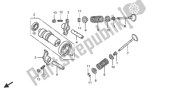 All parts for the Camshaft & Valve of the Honda FES 125 2005