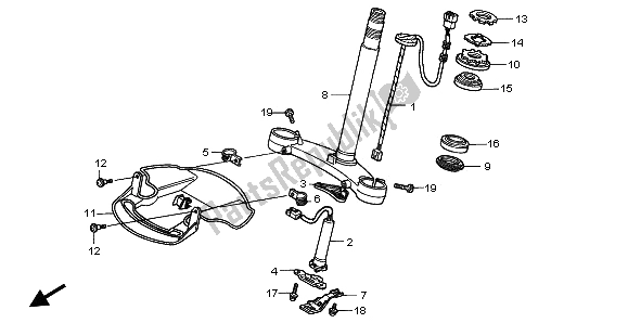 All parts for the Steering Stem of the Honda GL 1500A 1996