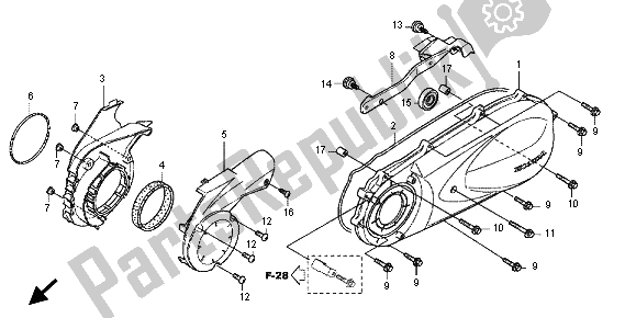 Tutte le parti per il Coperchio Carter Sinistro del Honda SH 300 2012