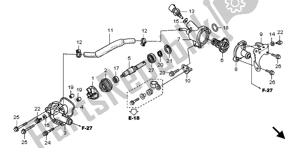 Tutte le parti per il Pompa Dell'acqua del Honda SH 150R 2011