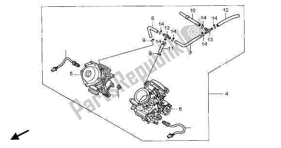 Tutte le parti per il Carburatore (assy.) del Honda XL 650V Transalp 2001
