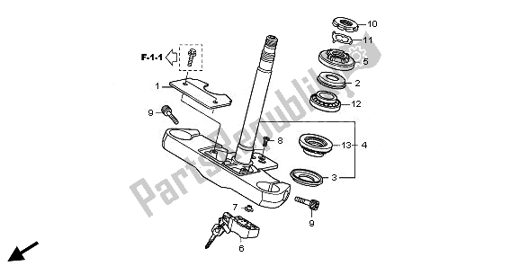 Todas las partes para Vástago De Dirección de Honda VT 750C2S 2011