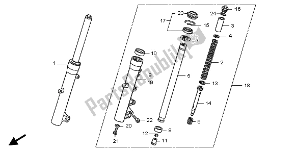 All parts for the Front Fork of the Honda FJS 600D 2006