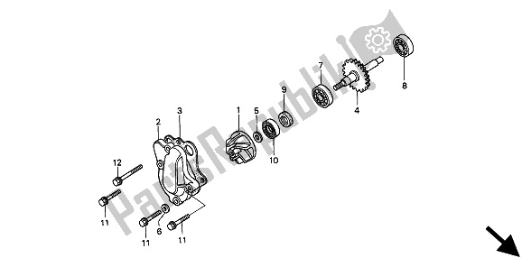 Todas las partes para Bomba De Agua de Honda CR 80R 1994