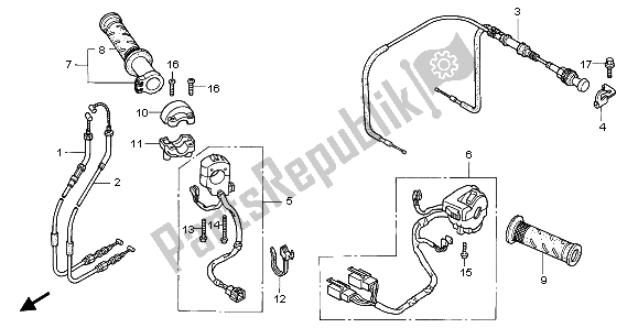 Tutte le parti per il Interruttore E Cavo del Honda VTR 1000F 2003