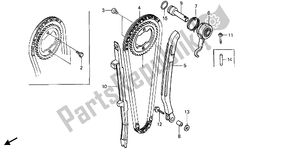 Todas las partes para Cadena De Levas Y Tensor de Honda XBR 500S 1988