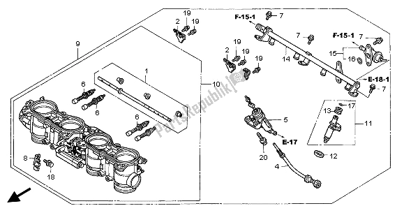 Todas las partes para Cuerpo Del Acelerador (conjunto) de Honda CBR 900 RR 2002