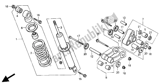 Todas las partes para Cojín Trasero de Honda XR 80R 1993