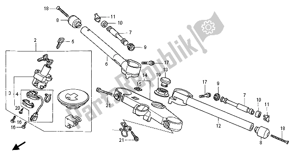 Tutte le parti per il Gestire Il Tubo E Il Ponte Superiore del Honda CBR 600F 1996