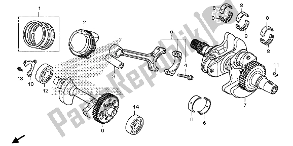 Tutte le parti per il Albero Motore E Pistone del Honda NC 700 SA 2013