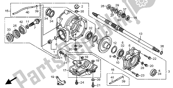 All parts for the Rear Final Gear of the Honda TRX 250X 2010