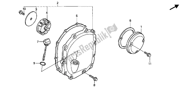 Todas las partes para Tapa Del Cárter Derecho de Honda CB 1000F 1993