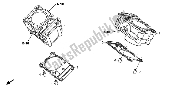 All parts for the Cylinder of the Honda XL 700V Transalp 2008