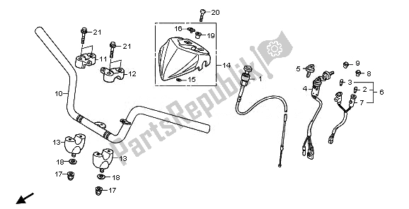 Todas las partes para Manejar Tubo de Honda TRX 250X 2011