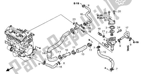 Alle onderdelen voor de Thermostaat van de Honda CBR 1000 RR 2007