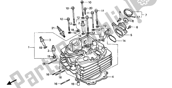 Tutte le parti per il Testata del Honda XR 600R 1991