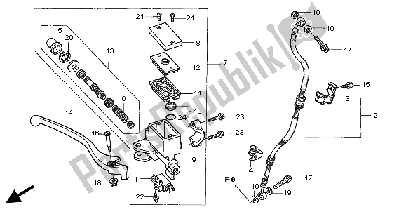 Toutes les pièces pour le Maître-cylindre De Frein du Honda VT 125C 2004