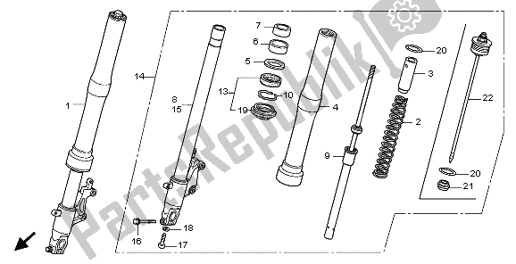 Todas las partes para Tenedor Frontal de Honda CB 600 FA Hornet 2009