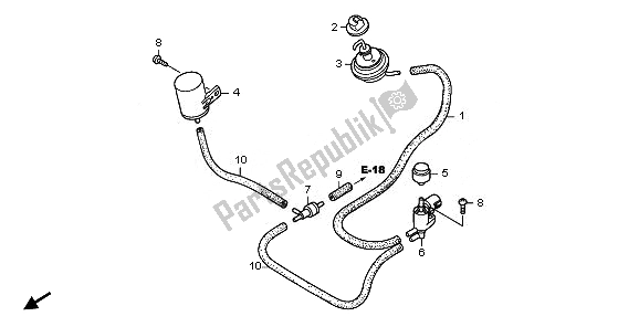 All parts for the Bypass Control Solenoid Valve of the Honda XL 1000V 2008