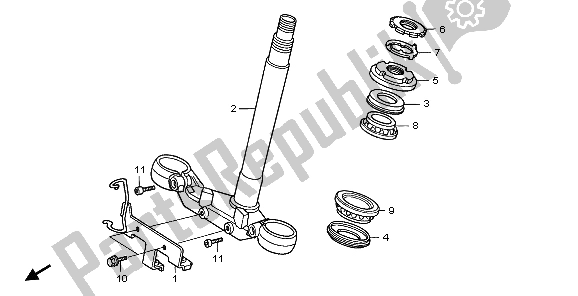 All parts for the Steering Stem of the Honda CBR 1000F 1999