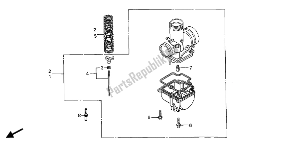 All parts for the Eop-1 Carburetor Optional Parts Kit of the Honda CR 80R 1989