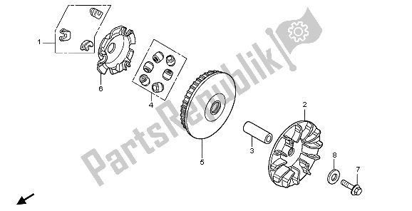 Toutes les pièces pour le Visage D'entraînement du Honda SH 300 2007