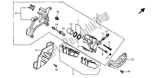 Todas las partes para Pinza De Freno Trasero de Honda CR 250R 1999