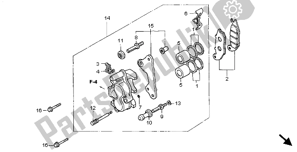 All parts for the Front Brake Caliper of the Honda ANF 125 2007
