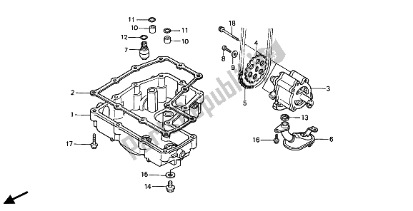 Todas las partes para Cárter De Aceite Y Bomba De Aceite de Honda CBR 600F 1987