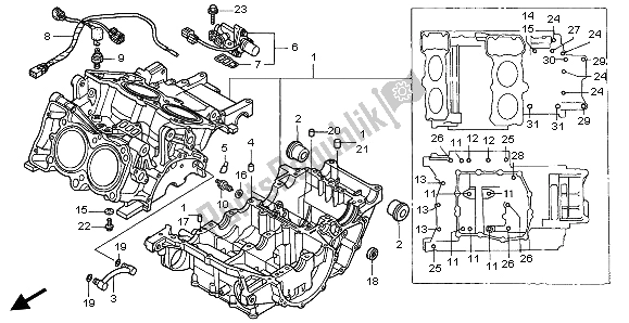 Tutte le parti per il Carter del Honda VFR 800 2002