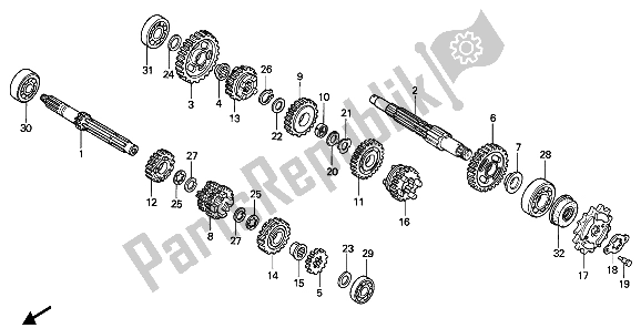 Tutte le parti per il Trasmissione del Honda NX 250 1988