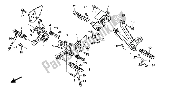 Tutte le parti per il Passo del Honda VTR 1000 SP 2001