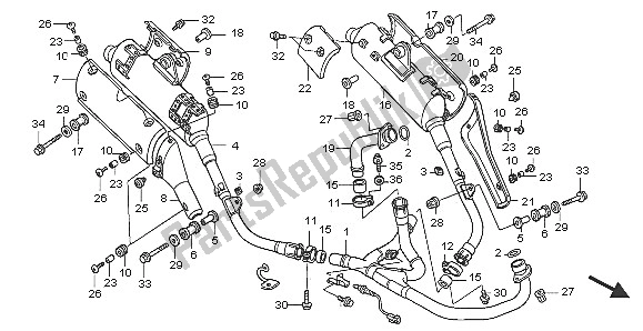 All parts for the Exhaust Muffler of the Honda XL 1000 VA 2005