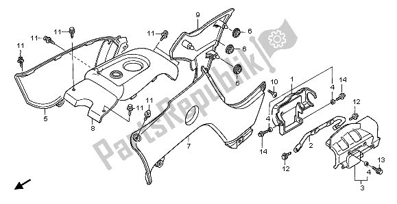 Tutte le parti per il Copertura Del Corpo del Honda TRX 500 FA Fourtrax Foreman 2004