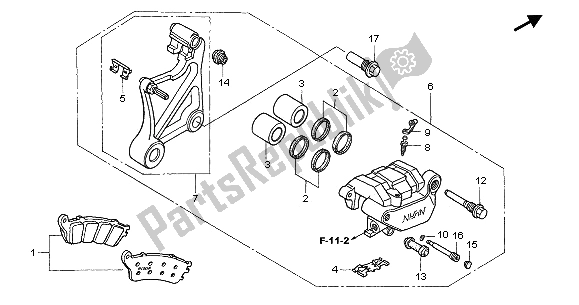 Tutte le parti per il Pinza Freno Posteriore del Honda NT 650V 2003