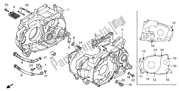 All parts for the Crankcase of the Honda XR 600R 1998