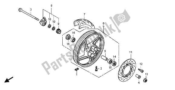 Tutte le parti per il Ruota Anteriore del Honda SH 125R 2012