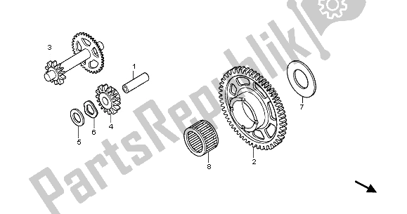 All parts for the Starting Clutch of the Honda CBR 600 RR 2003