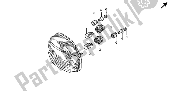 Tutte le parti per il Fanale Posteriore del Honda CBR 1100 XX 2006