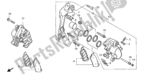 Tutte le parti per il Pinza Freno Anteriore del Honda ST 1100 1996