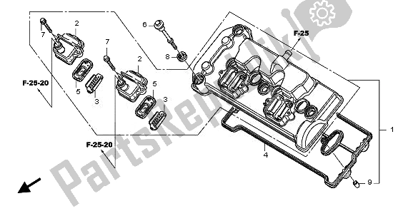 Tutte le parti per il Coperchio Della Testata del Honda CBF 600 NA 2010